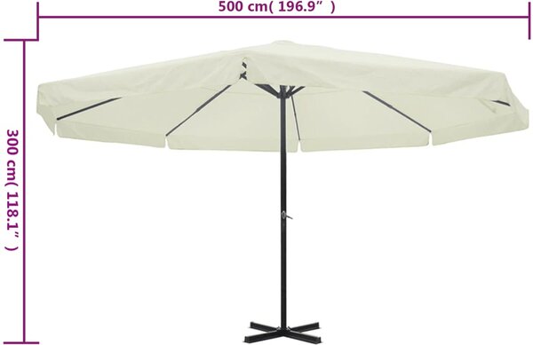 Suncobran Bijeli Aluminijum 500 cm - Bijela / 500 cm