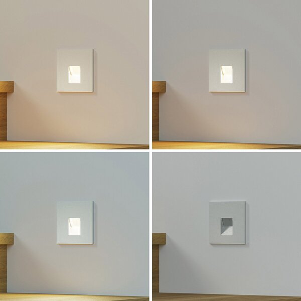 Arcchio LED ugradna svjetiljka Vexi, 7,5 cm x cm, srebrna, CCT, prigušiva, Metalik, Dnevni boravak/blagovaonica, Aluminij, Četvrtasta ugradna svjetla