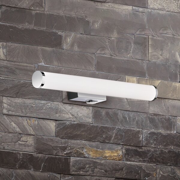 Trio Lighting LED zidna svjetiljka Mattimo, širina 40 cm, krom, prekidač, Metalik, kupaonica, Plastika