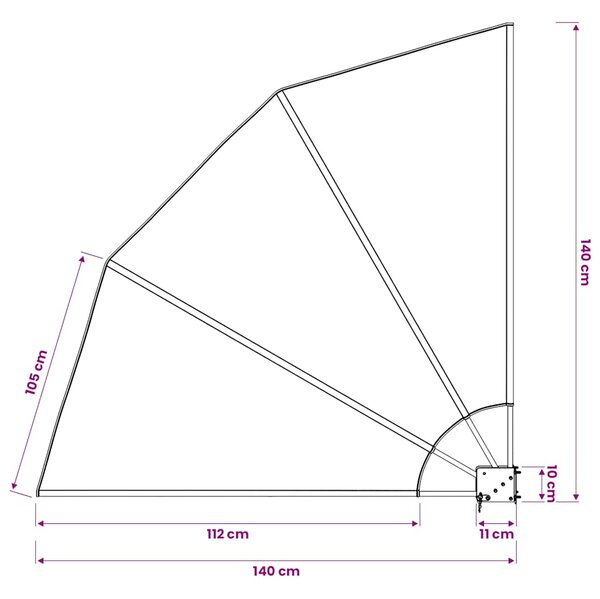 Sklopiva bočna tenda terakota 140 x 140 cm - Narančasta / 140 x 140 cm