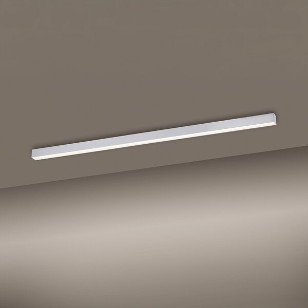 PURE LED stropna svjetiljka Lines, 110 cm, srebrna, CCT, daljinski upravljač, prigušiva, Metalik, Dnevni boravak/blagovaonica, Metal