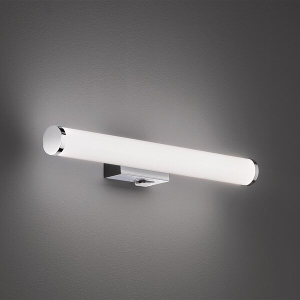 Trio Lighting LED zidna svjetiljka Mattimo, širina 40 cm, krom, prekidač, Metalik, kupaonica, Plastika