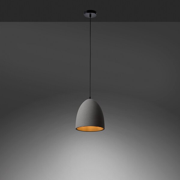 Paul Neuhaus Eton viseća lampa, siva, beton, Ø 21 cm, G9, prigušiva, Sivo, spavaća soba, Beton