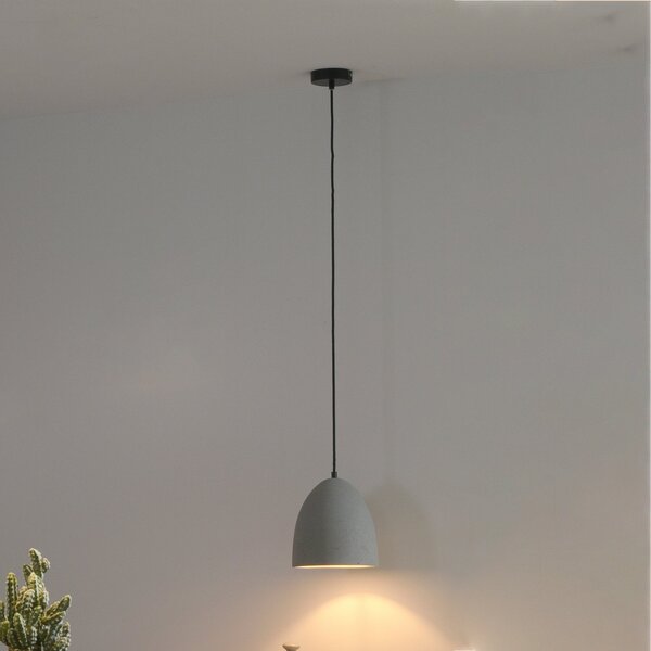 Paul Neuhaus Eton viseća lampa, siva, beton, Ø 21 cm, G9, prigušiva, Sivo, spavaća soba, Beton