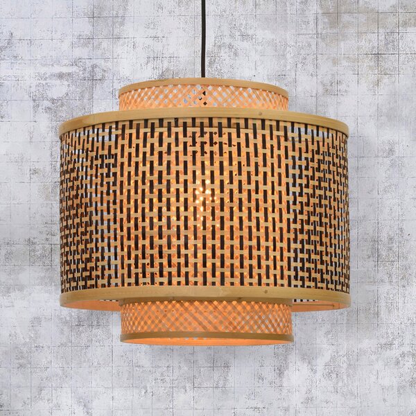 Good & Mojo GOOD MOJO Bhutan viseća lampa od bambusa Ø 40 cm, prigušiva, Drvo, Dnevni boravak/blagovaonica, Bambus