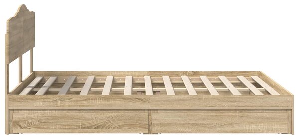 Krevet s od storage Sonoma hrast 150 x 200 cm Konstruirano drvo - Smeđa / 150 x 200 cm