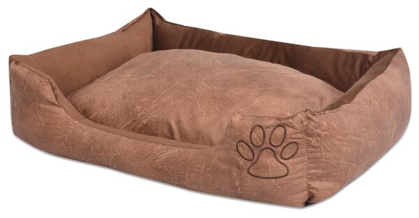VidaXL Krevet za pse s jastukom PU umjetna koža veličina S Bež