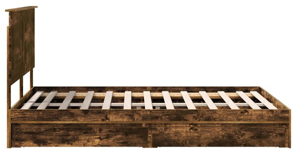 Krevet s od storage s uzglavljem Dimljeni hrast 160 x 200 cm - Smeđa / 160 x 200 cm