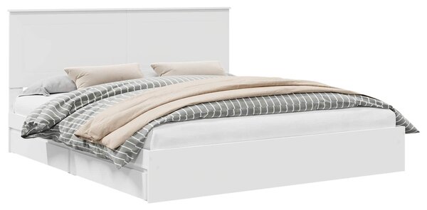Krevet s od storage Bijelo 180 x 200 cm Konstruirano drvo - Bijela / 180 x 200 cm