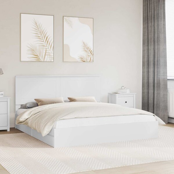 Krevet s od storage Bijelo 180 x 200 cm Konstruirano drvo - Bijela / 180 x 200 cm