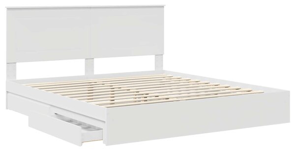 Krevet s od storage Bijelo 180 x 200 cm Konstruirano drvo - Bijela / 180 x 200 cm