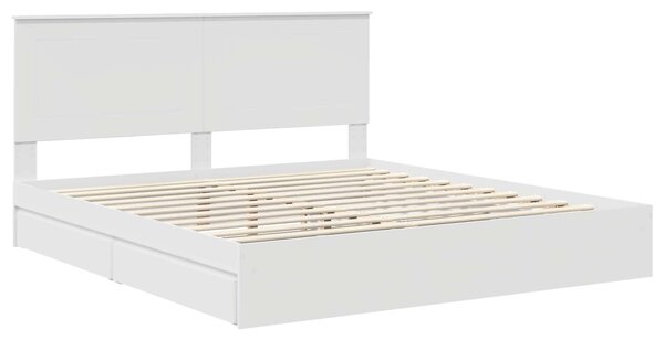 Krevet s od storage Bijelo 180 x 200 cm Konstruirano drvo - Bijela / 180 x 200 cm