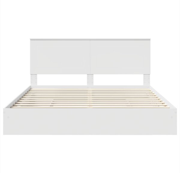 Krevet s od storage Bijelo 180 x 200 cm Konstruirano drvo - Bijela / 180 x 200 cm