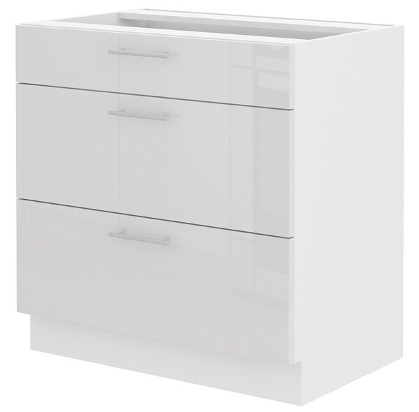 Zondo.hr Donji kuhinjski ormarić- Lavera 80 D 3S BB (bijela + bijeli sjaj). 1032349