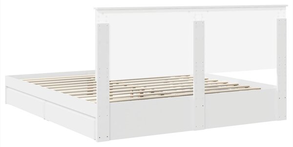 Krevet s od storage Bijelo 180 x 200 cm Konstruirano drvo - Bijela / 180 x 200 cm