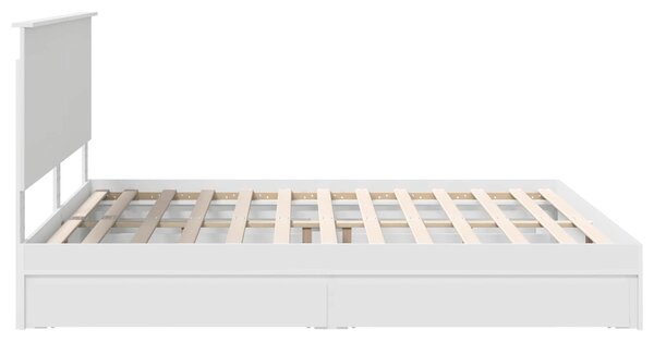 Krevet s od storage Bijelo 180 x 200 cm Konstruirano drvo - Bijela / 180 x 200 cm
