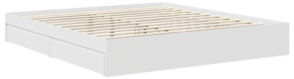 Krevet s od storage Bijelo 180 x 200 cm Konstruirano drvo - Bijela / 180 x 200 cm