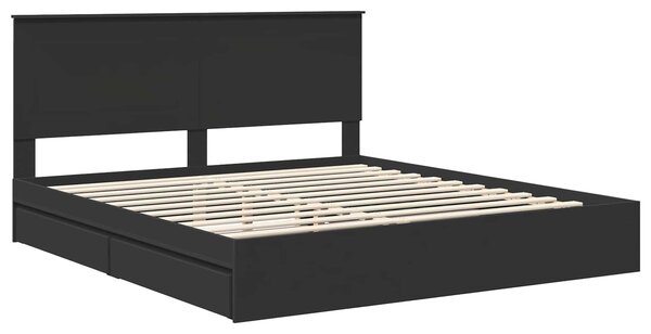 Krevet s od storage Crna 200 x 200 cm Konstruirano drvo - Crna / 200 x 200 cm