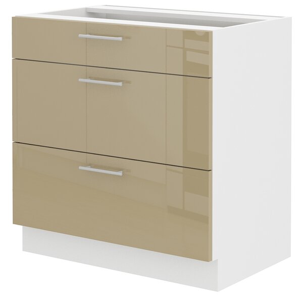 Zondo.hr Donji kuhinjski ormarić- Lavera 80 D 3S BB (bijela + sjaj cappucino). 1032386