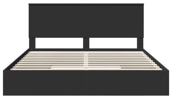 Krevet s od storage Crna 200 x 200 cm Konstruirano drvo - Crna / 200 x 200 cm