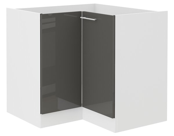 Zondo.hr Kutni donji kuhinjski ormarić- Lavera 90 x 90 DN 2F BB (bijela + sivi sjaj). 1032413