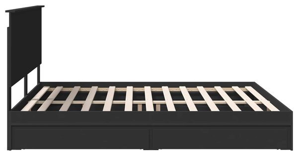 Krevet s od storage Crna 200 x 200 cm Konstruirano drvo - Crna / 200 x 200 cm
