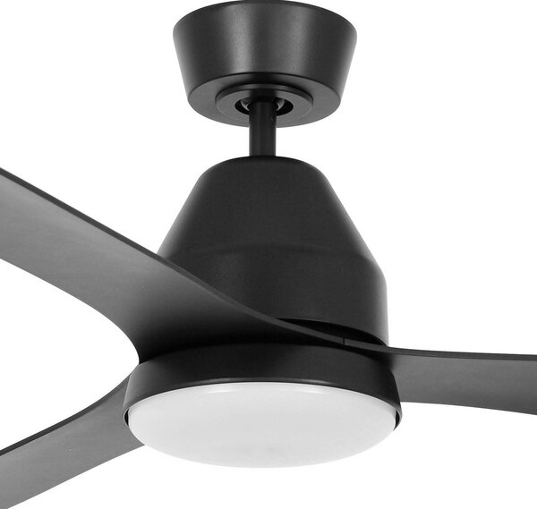 Stropni ventilator s rasvjetom Whitehaven, crni, tihi – Beacon Beacon Lighting, Whitehaven, prigušiv, Crno, Dnevna soba, Plastika, Moderan