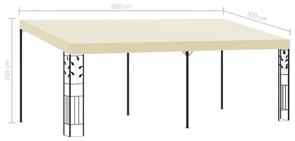 Zidna sjenica 6 x 3 x 2,5 m krem - Krema / 6 x 3 x 2.5 m