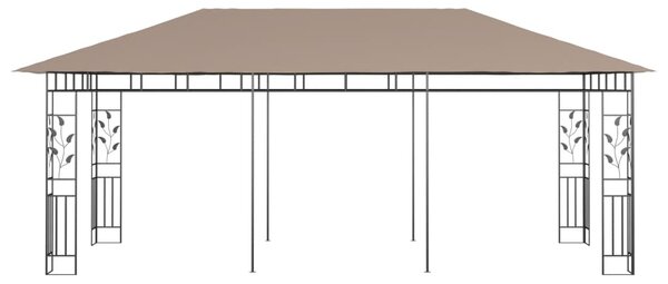 Sjenica s mrežom protiv komaraca 6x3x2,73 m smeđe-siva 180 g/m² - Tupe / 6 x 3 x 2.73 m