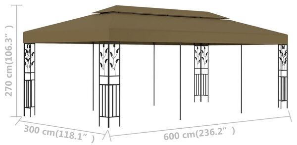 Sjenica 6 x 3 m smeđe-siva 180 g/m² - Tupe / N/A