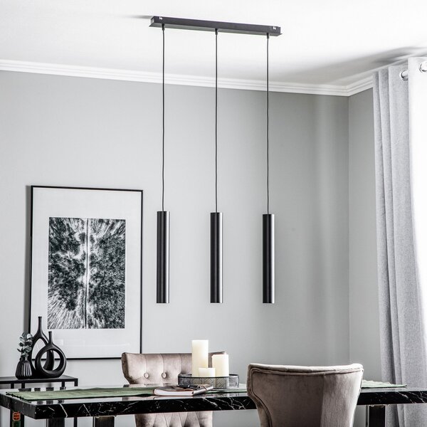 Nowodvorski Lighting Viseća svjetiljka za oči, crna, s tri žarulje, prigušiva, Crno, Dnevni boravak/blagovaonica, Metal