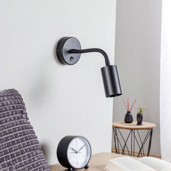 Nowodvorski Lighting Zidna svjetiljka Eye Flex S, crna, prigušiva, Crno, Dnevni boravak/blagovaonica, Metal