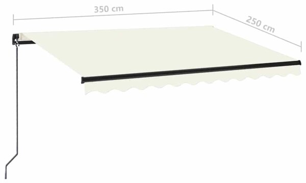 Tenda na ručno uvlačenje 350 x 250 cm krem - Krema / 350 x 250 cm