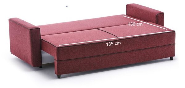 Atelier Del Sofa Trosjed na razvlačenje, Bordo crvena, Ece - Claret Red