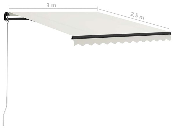 Tenda na ručno uvlačenje 300 x 250 cm krem - Krema / 300 x 250 cm