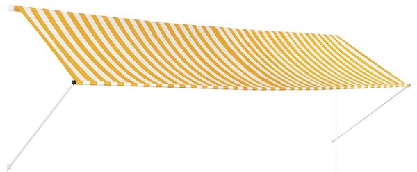 Tenda na uvlačenje 400 x 150 cm žuto-bijela - Žuta / 400 x 150 cm