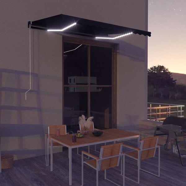 Tenda na ručno uvlačenje s LED svjetlima 350 x 250 cm antracit - Antracitno siva / 350 x 250 cm