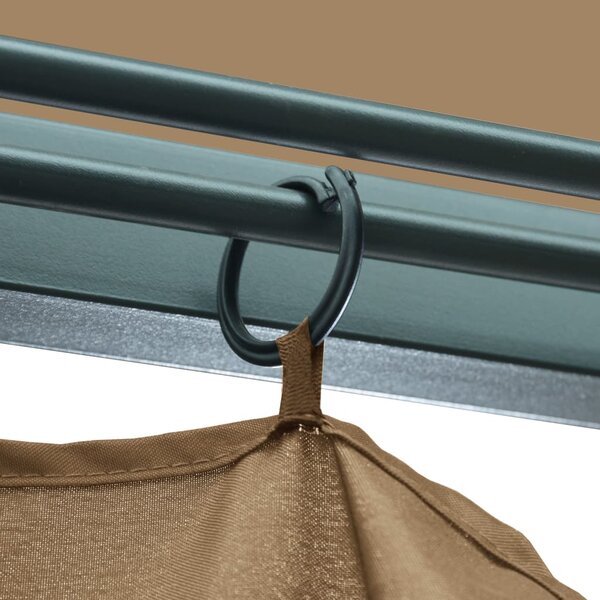 Sjenica sa zastorom 300 x 300 cm smeđe-siva aluminijska - Tupe / 300 x 300 cm