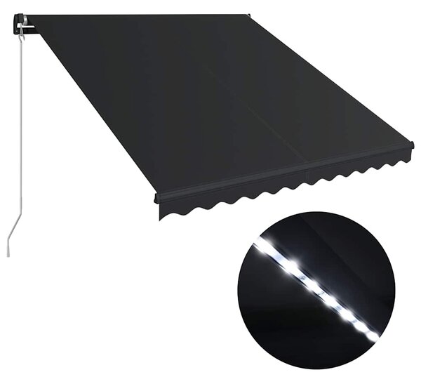 Tenda na ručno uvlačenje s LED svjetlima 300 x 250 cm antracit - Antracitno siva / 300 x 250 cm