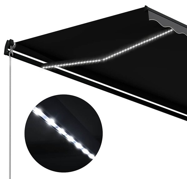 Tenda na ručno uvlačenje s LED svjetlima 350 x 250 cm antracit - Antracitno siva / 350 x 250 cm
