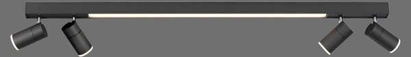 PURE LED stropna svjetiljka Lines, 120 cm, antracit, daljinski upravljač, prigušiva, Crno, Dnevni boravak/blagovaonica, Metal