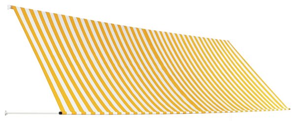Tenda na uvlačenje 400 x 150 cm žuto-bijela - Žuta / 400 x 150 cm