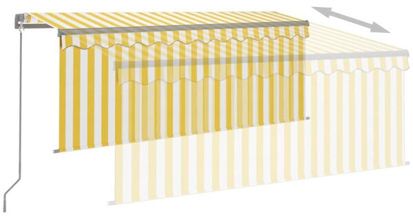 Tenda na ručno uvlačenje s roletom 3 x 2,5 m žuto-bijela - Žuta / 3 x 2.5 m