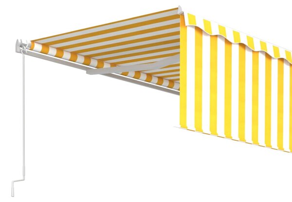 Tenda na ručno uvlačenje s roletom 5 x 3 m žuto-bijela - Žuta / 5 x 3 m