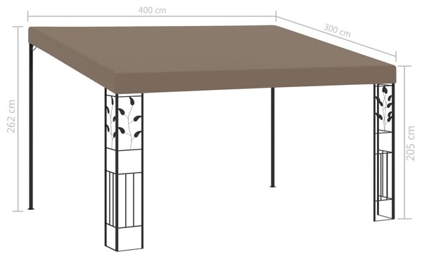 Zidna sjenica 4 x 3 x 2,5 m smeđe-siva - Tupe / 4 x 3 x 2.5 m
