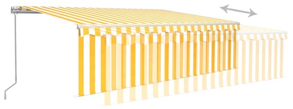 Tenda na ručno uvlačenje s roletom 5 x 3 m žuto-bijela - Žuta / 5 x 3 m