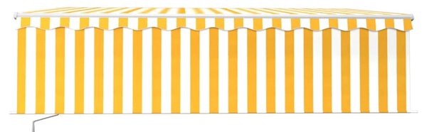 Tenda na ručno uvlačenje s roletom 5 x 3 m žuto-bijela - Žuta / 5 x 3 m