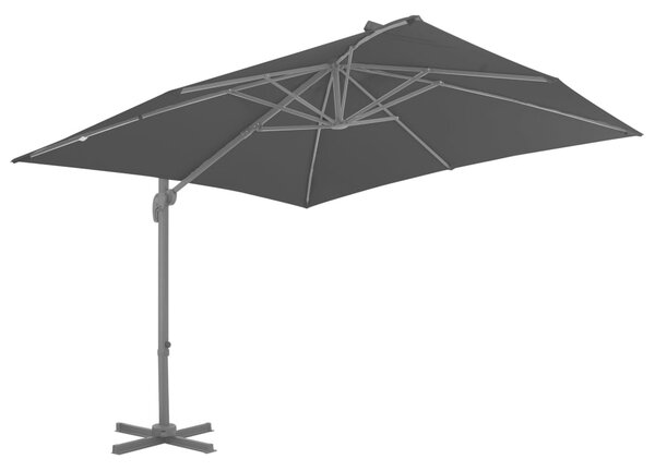 Konzolni vrtni suncobran i aluminijski stup 300x300 cm antracit - Antracitno siva / 300 x 300 cm