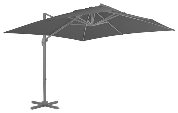 Konzolni vrtni suncobran i aluminijski stup 300x300 cm antracit - Antracitno siva / 300 x 300 cm