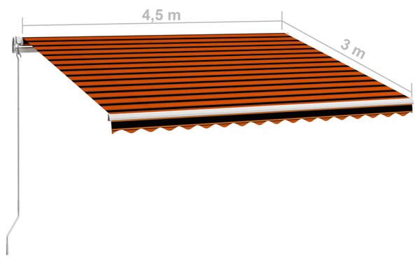 Tenda na ručno uvlačenje 450 x 300 cm narančasto-smeđa - Šarena / 450 x 300 cm